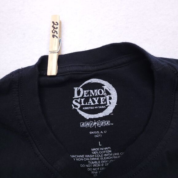 Demon Slayer Casual Graphic Short Sleeve T Shirt Mens Size Large L Black - Picture 3 of 8